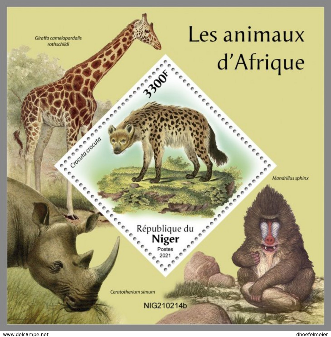 NIGER 2021 MNH African Animals Giraffen S/S - OFFICIAL ISSUE - DHQ2128 - Giraffes