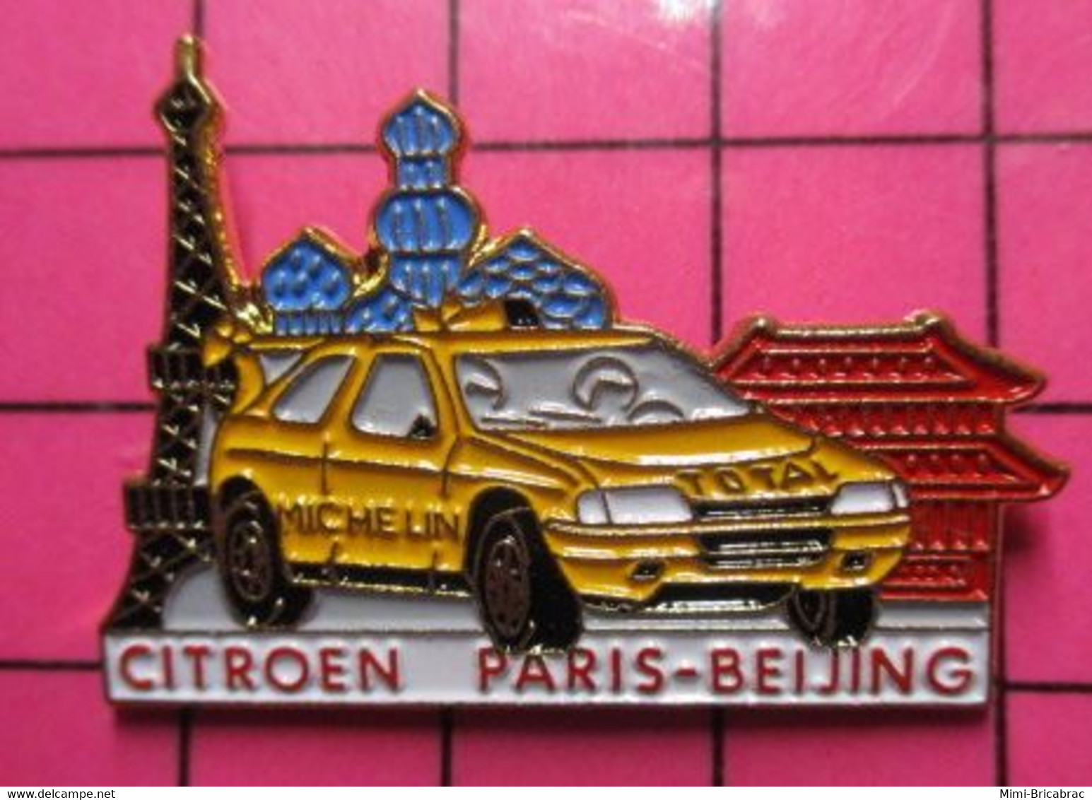 SP08 Pin's Pins / Beau Et Rare / THEME : SPORTS / AUTOMOBILE RALLYE PARIS PEKIN VIA MOSCOU CITROEN - Automobile - F1