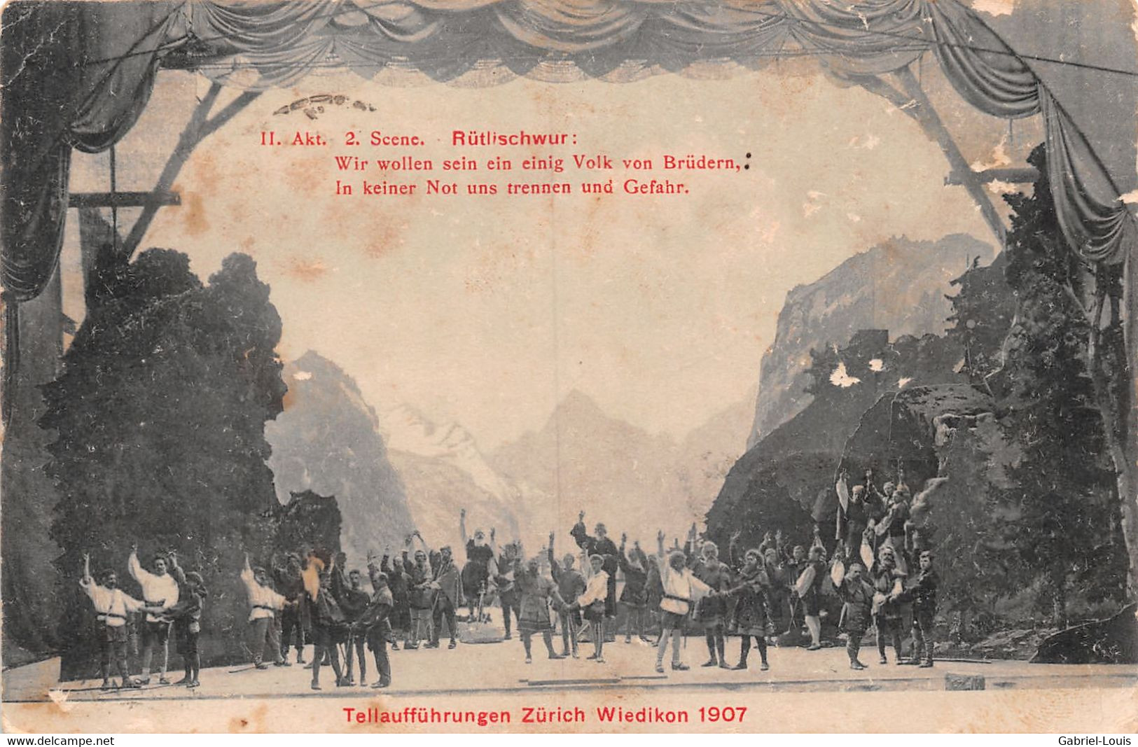 Tellaufführungen  Zürich Wiedikon 1907 II Akt 2. Scene Rütlischwur - Wiedikon