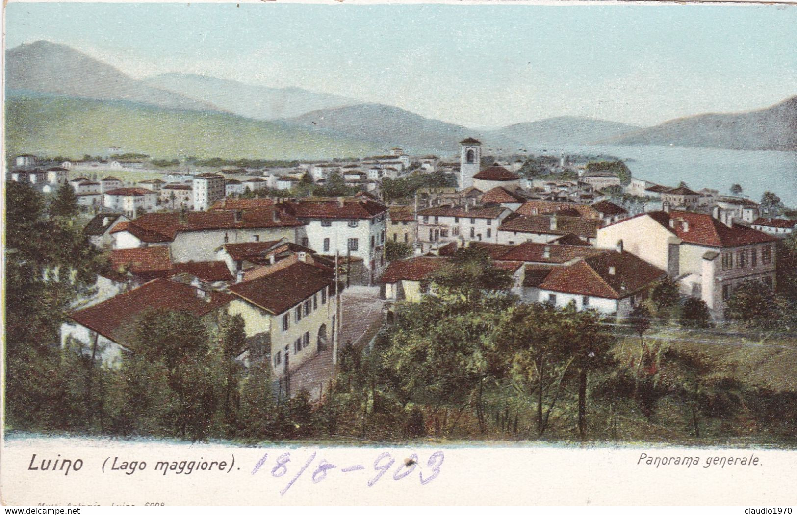 LUINO (VARESE) CARTOLINA - LAGO MAGGIORE - PANORAMA GNERALE - Luino