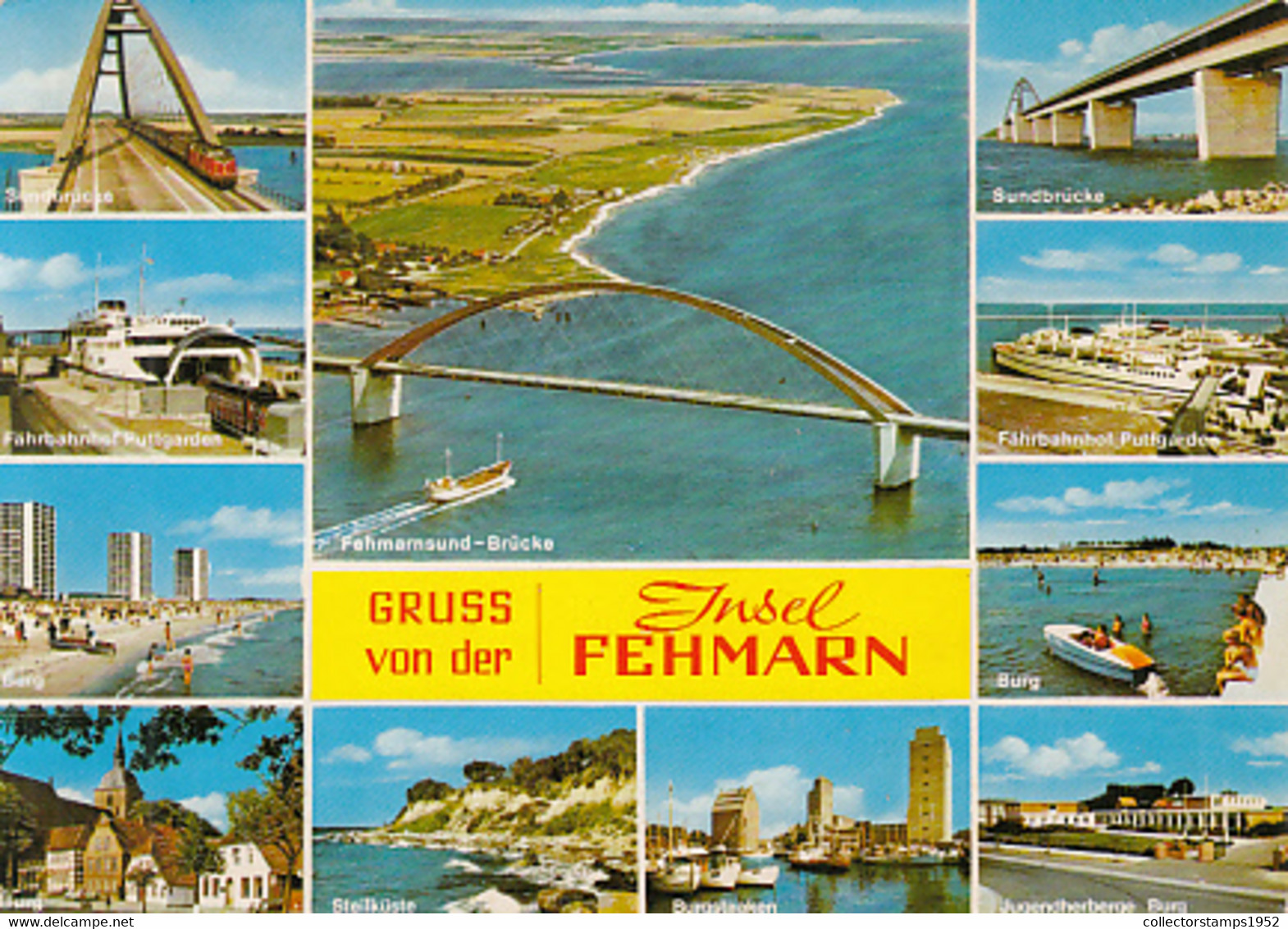 97147- FEHMARN ISLAND DIFFERENT VIEWS, BRIDGE, BEACH, HOTEL, FERRY, HARBOUR, SHIPS - Fehmarn