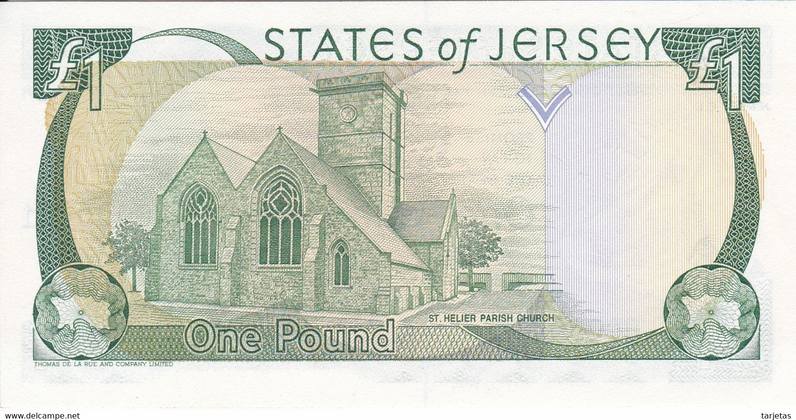 000461 BILLETE DE JERSEY DE 1 POUND DEL AÑO 1989 SIN CIRCULAR (NUMERO MUY BAJO) (UNCIRCULATED) (BANKNOTE) - Jersey