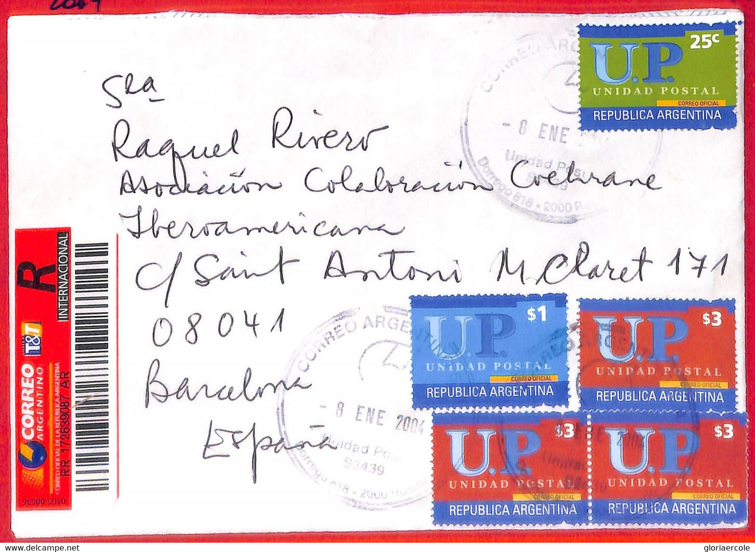 Aa3583  - ARGENTINA - POSTAL HISTORY - Registered  COVER To ITALY 2004 - Lettres & Documents