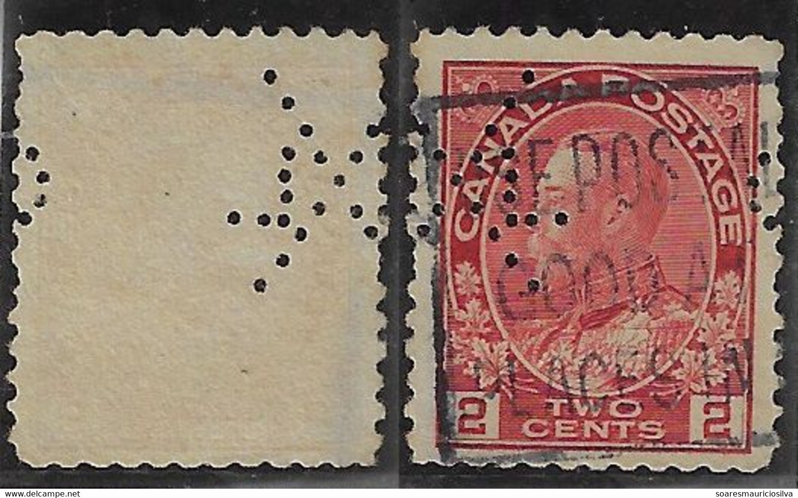 Canada 1917 / 1937 Stamp With Perfin CXL By Canadian Explosives Company From Montreal Lochung Perfore - Perforadas