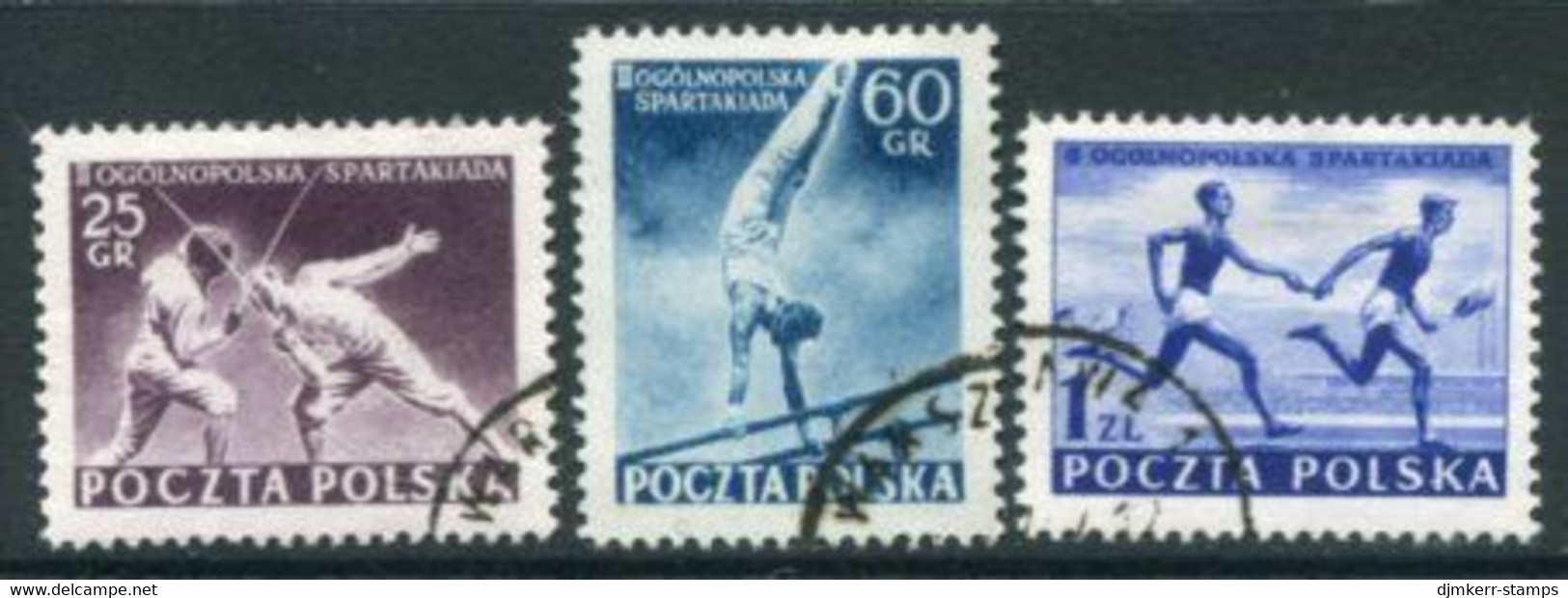POLAND 1954 National Spartakiad I Used..  Michel 861-63 - Used Stamps