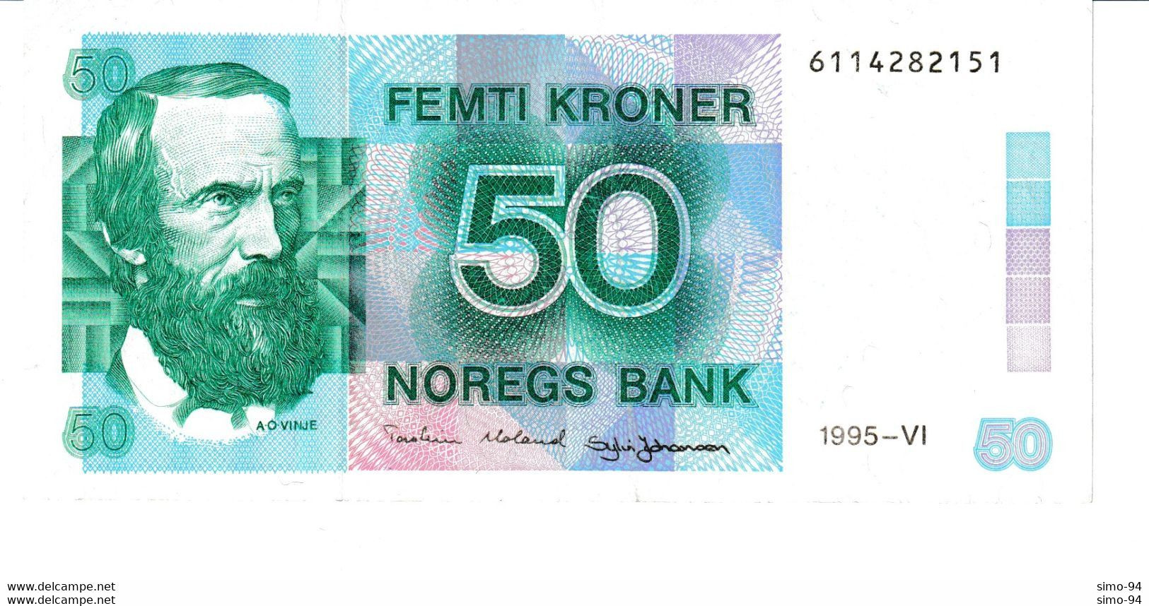 Norway P.42f 50 Kroner 1995 Xf - Norway