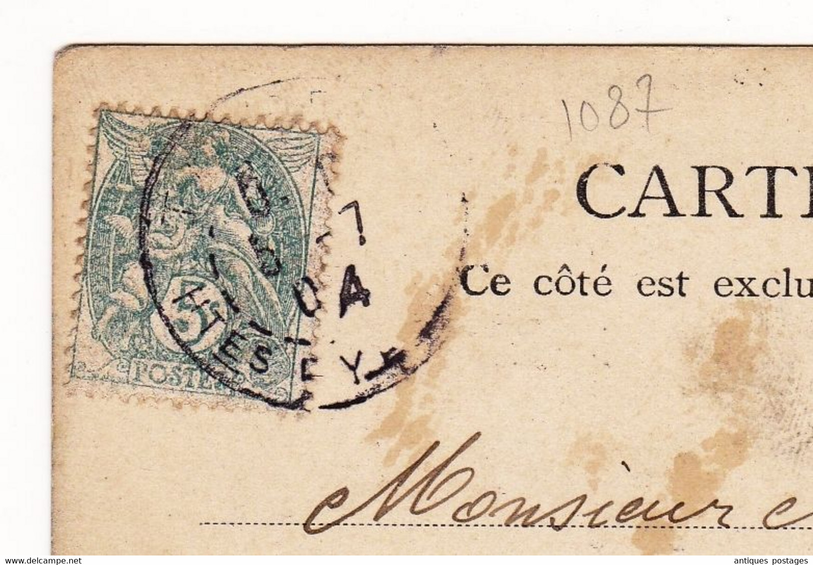 Carte Postale 1904 Type Blanc 5 Centimes Tarbes Hautes-Pyrénées Bordeaux Gironde Tannerie Adour Tanneur Cuir - 1900-29 Blanc