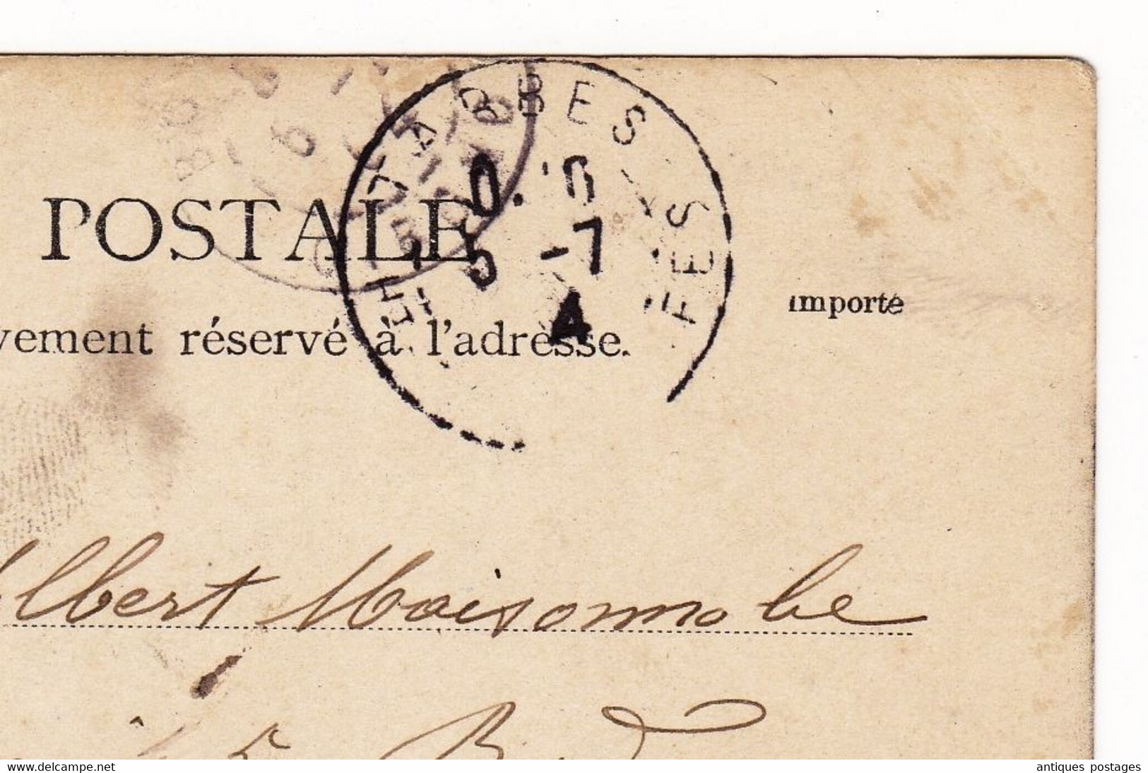 Carte Postale 1904 Type Blanc 5 Centimes Tarbes Hautes-Pyrénées Bordeaux Gironde Tannerie Adour Tanneur Cuir - 1900-29 Blanc