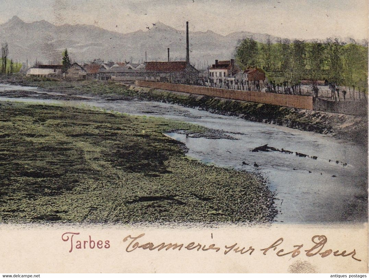 Carte Postale 1904 Type Blanc 5 Centimes Tarbes Hautes-Pyrénées Bordeaux Gironde Tannerie Adour Tanneur Cuir - 1900-29 Blanc