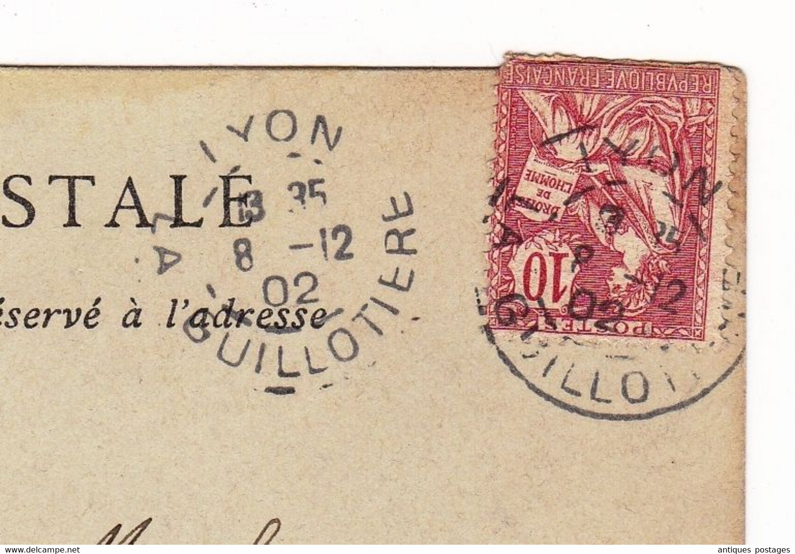 Carte Postale 1906 Mouchon Lyon Rhône Pour Saint-Georges D'Espéranche Isère Faculté De Médecine - 1900-02 Mouchon