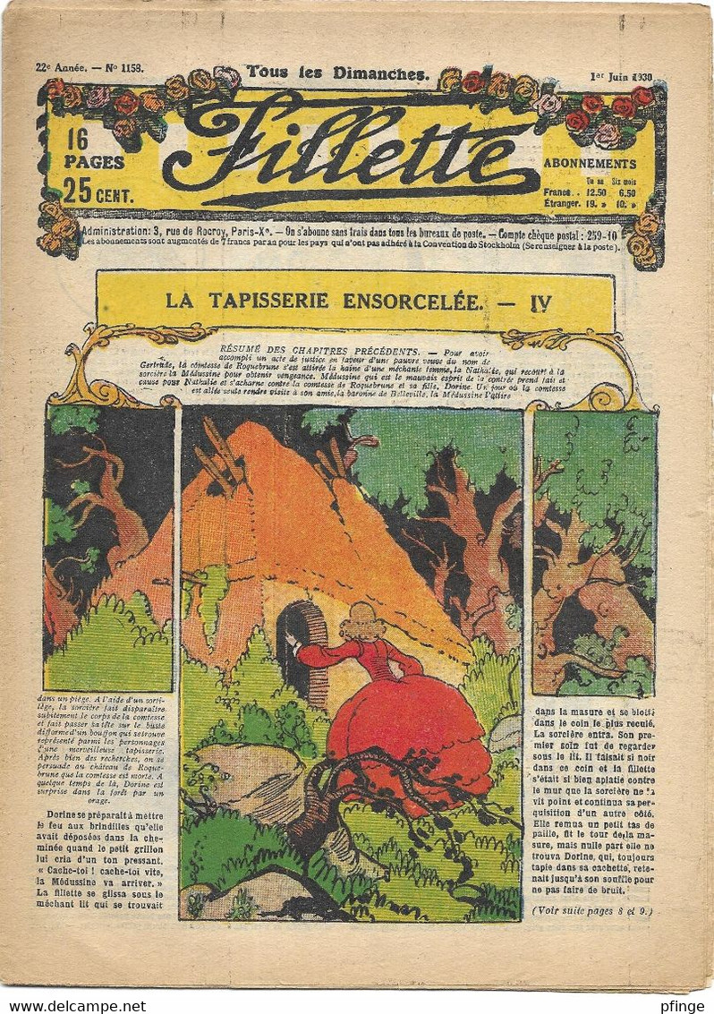 Fillette N°1158 Du 1er Juin 1930 - Fillette