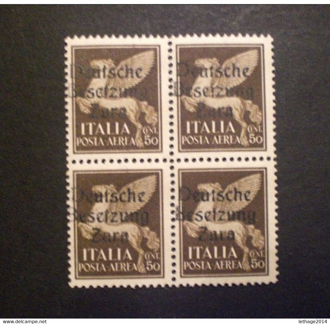 ITALIA OCCUPAZIONE TEDESCA A ZARA 1943 POSTA AEREA 50 CENT X 4   MNH - Duitse Bez.: Zara