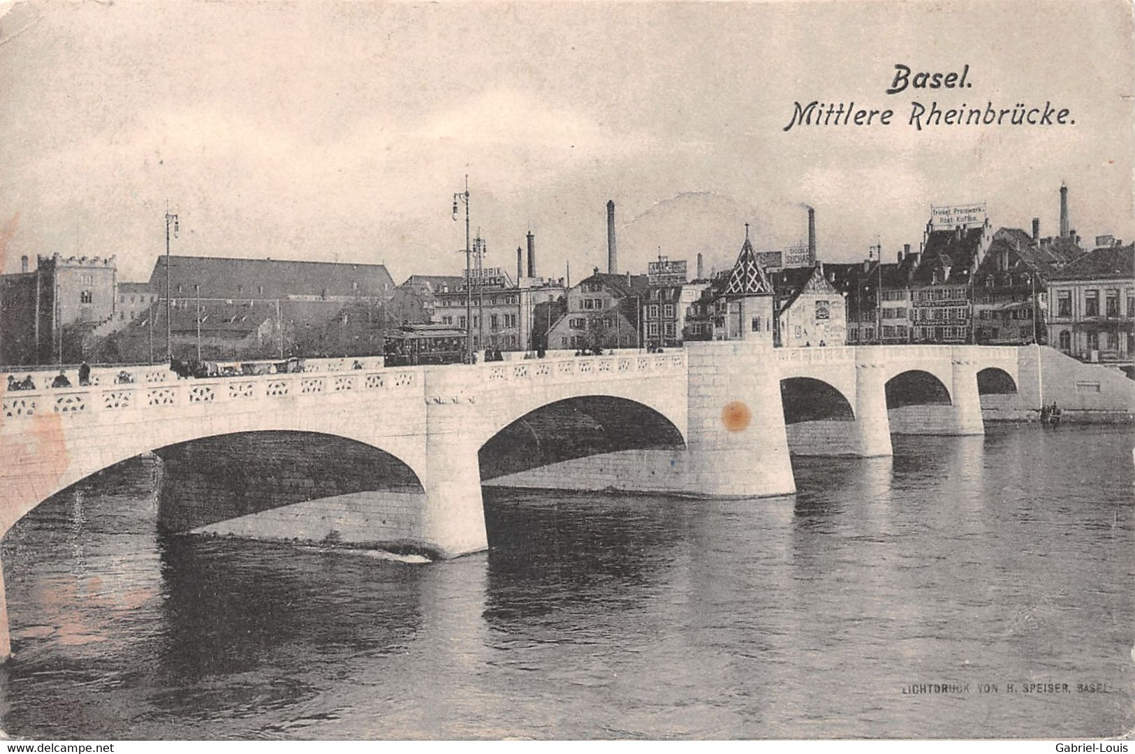 Basel Mittlere Rheinbrücke  - Tram 1906 - Autres & Non Classés