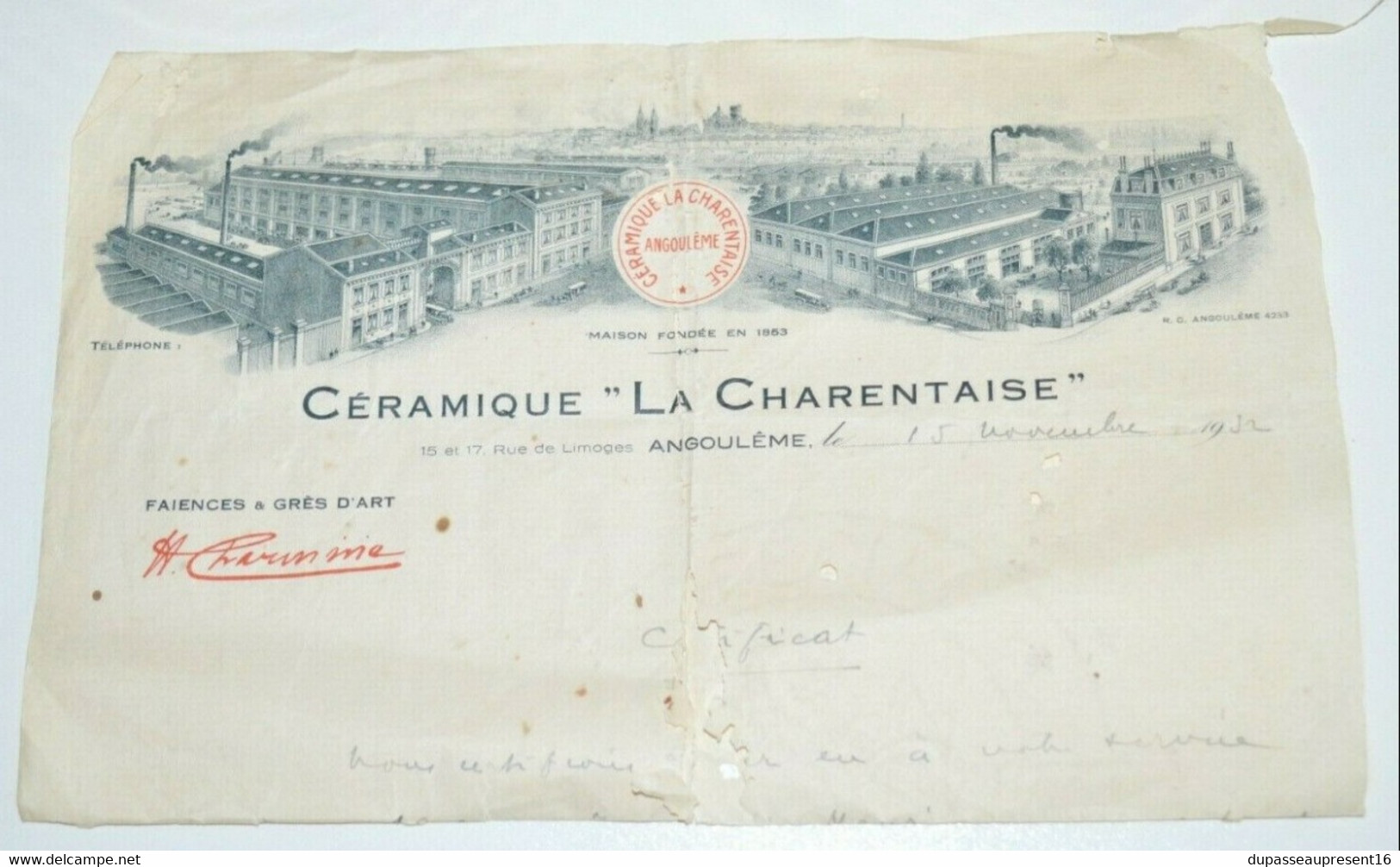 BELLE PAIRE De GRANDS VASES ART DECO CERAMIQUE LA CHARENTAISE NO RENOLEAU 1930 COLLECTION DECO VITRINE - Angoulême/Le Renoleau (FRA)