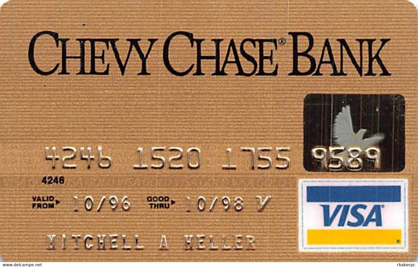 Chevy Chase Bank Visa Credit Card Exp 10/98 - Credit Cards (Exp. Date Min. 10 Years)