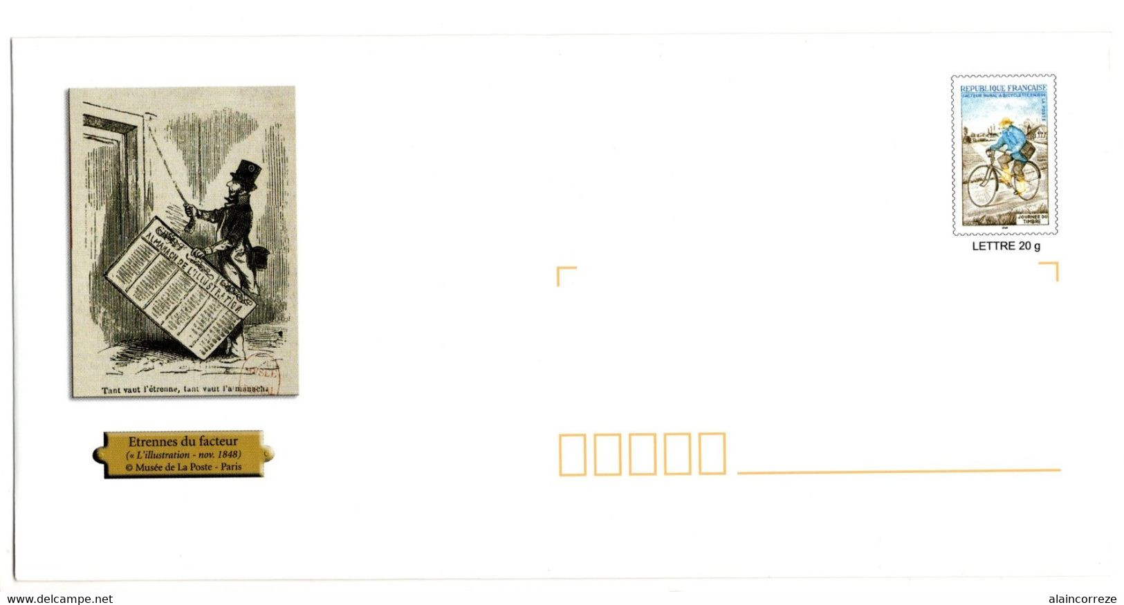 Entier Postal PAP Local Personalisé. Paris Musée De La Poste Etrennes Du Facteur L'Illustration 1848 Calendrier Postes - Prêts-à-poster:private Overprinting