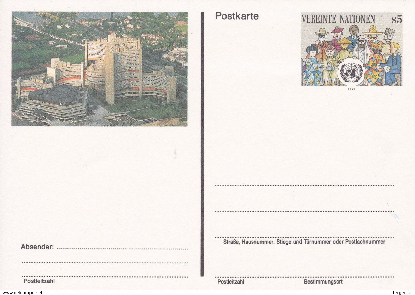 1993- Carte Postale - UX-6 - Covers & Documents