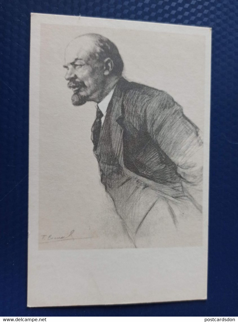 LENIN IN ART. USSR. SOVIET PROPAGANDA. By Vasiliev. OLD USSR PC 1969 - Rusia