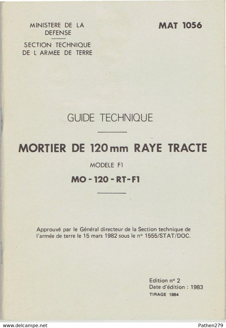 Guide Technique Mortier De 120mm Rayé Tracté - MAT 1056 - 1983 - Equipo