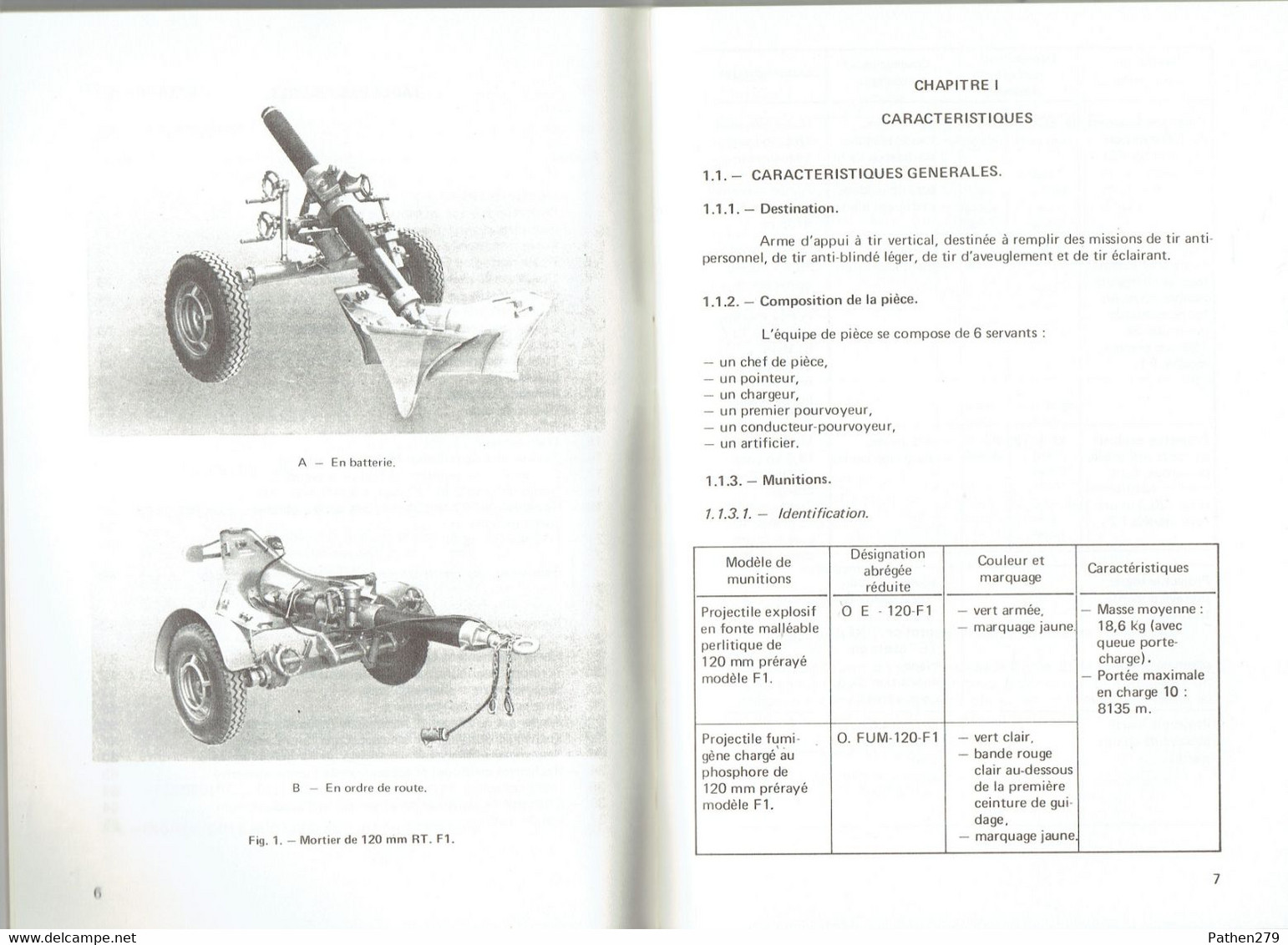 Guide Technique Mortier De 120mm Rayé Tracté - MAT 1056 - 1983 - Equipo