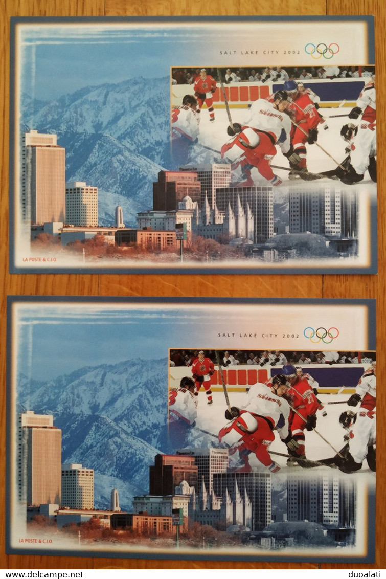 Switzerland Suisse Schweiz 2002 Olympic Winter Games Salt Lake City 2 Stationeries Ice Hockey Sur Glace Eishockey - Invierno 2002: Salt Lake City