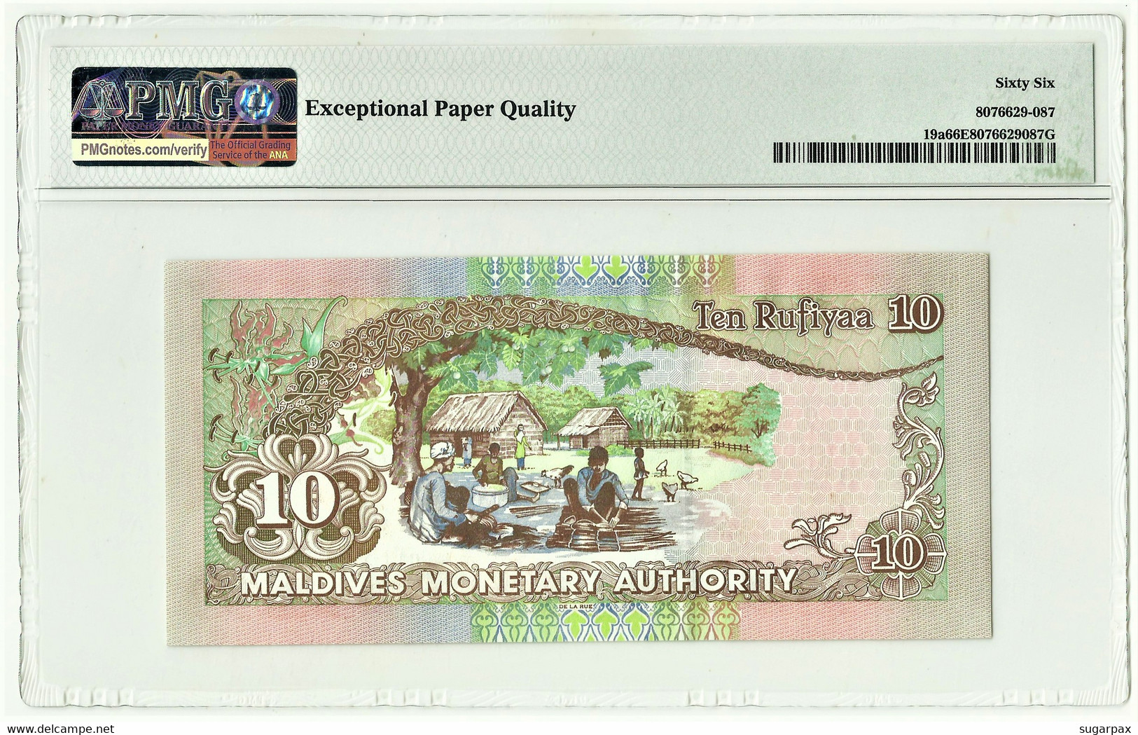 MALDIVES - 10 Rufiyaa - 1998 - GEM UNC. - P 19.a - PMG 66 - Serie C - Dhow - Monetary Authority - Maldiven