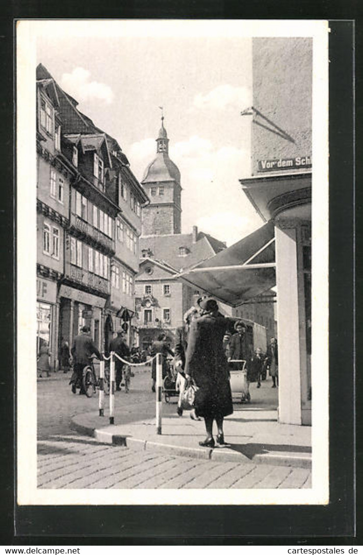 AK Langensalza /Thür., Marktstrasse Mit HO Feinkostgeschäft Und Rathaus - Bad Langensalza