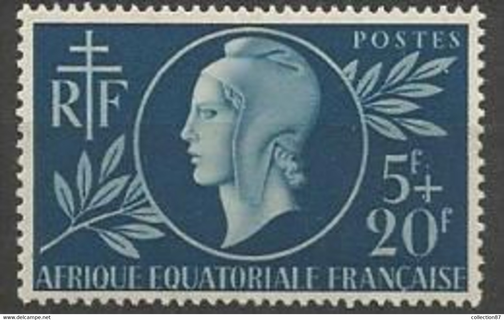 AEF  197 * < ENTRAIDE FRANCAISE 1944 < SERIE De LONDRES - Marianne De Dulac Et Croix De Lorraine - AFRIQUE EQUATORIALE - 1944 Entraide Française