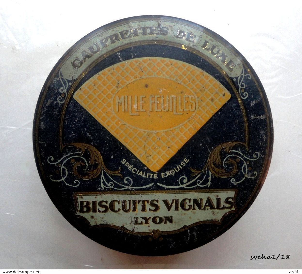Ancienne Boite En Tole Biscuits VIGNALS  Lyon - Gaufrettes De Luxe Millefeuilles - Boîtes