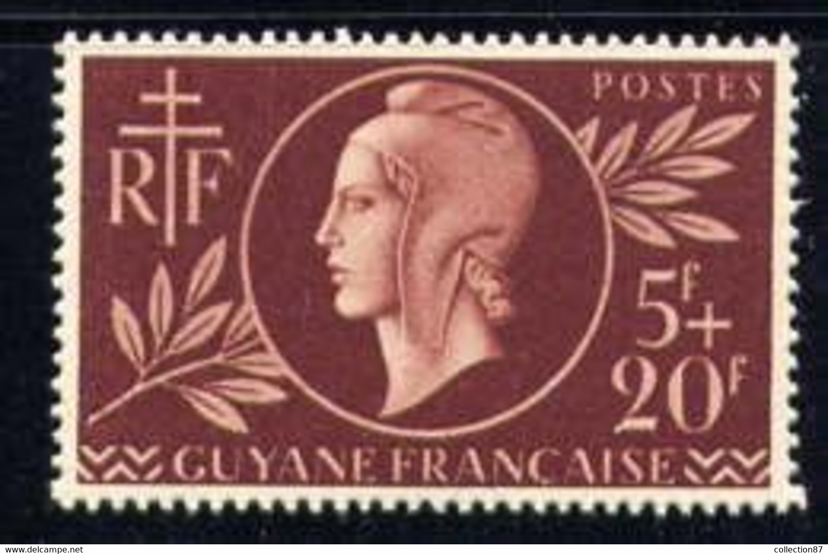 GUYANE  N° 179 * < ENTRAIDE FRANCAISE 1944 < SERIE De LONDRES - Marianne Dulac + Croix De Lorraine - 1944 Entraide Française