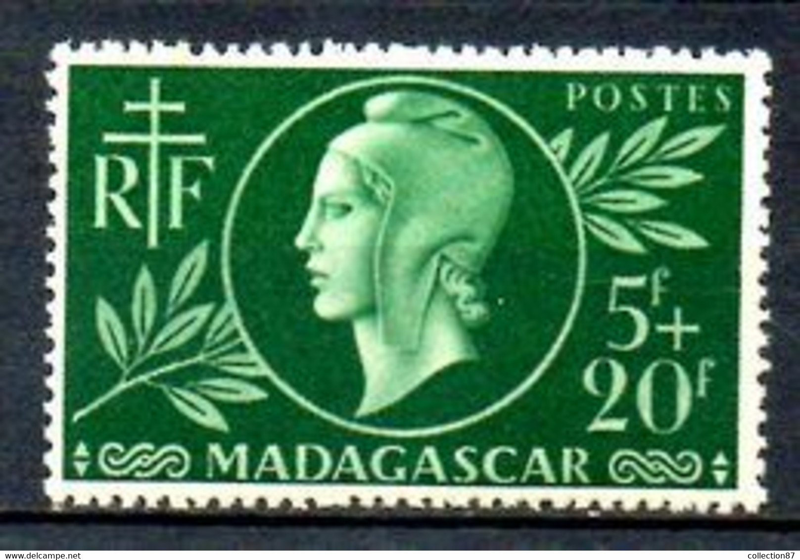 MADAGASCAR  N° 288 * < ENTRAIDE FRANCAISE 1944 < SERIE De LONDRES - Marianne Dulac + Croix De Lorraine - 1944 Entraide Française