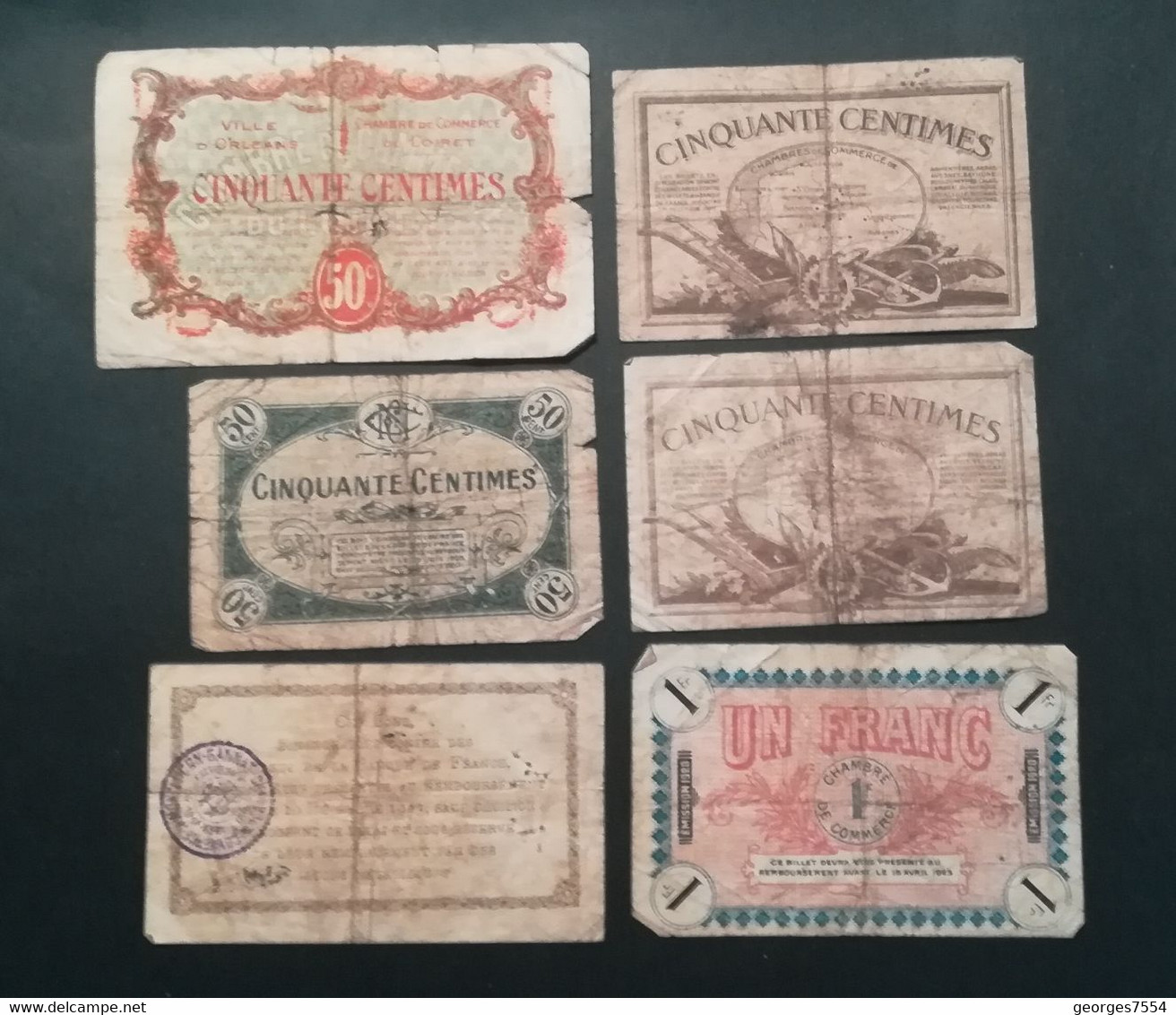 Lot De 6 Billets De La Chambre De Commerce - Chamber Of Commerce