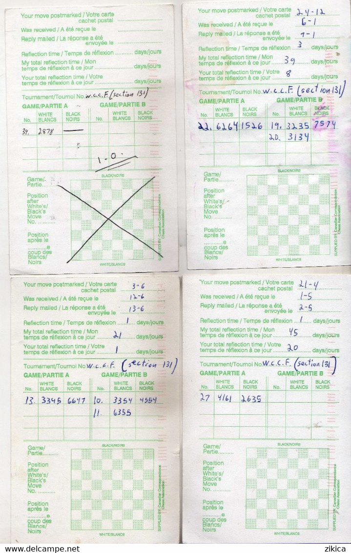 Correspondence LOT - 11 Chess Postcards 1996/97 Via Macedonia - échecs / Schach / Scacchi / Ajedrez,stamps Canada Flag - Covers & Documents