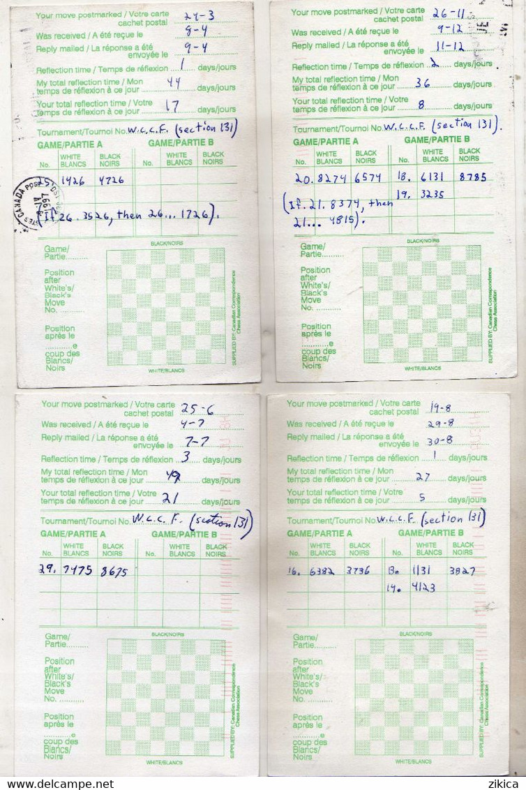 Correspondence LOT - 11 Chess Postcards 1996/97 Via Macedonia - échecs / Schach / Scacchi / Ajedrez,stamps Canada Flag - Lettres & Documents