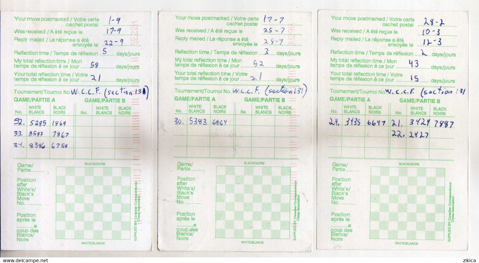 Correspondence LOT - 11 Chess Postcards 1996/97 Via Macedonia - échecs / Schach / Scacchi / Ajedrez,stamps Canada Flag - Covers & Documents