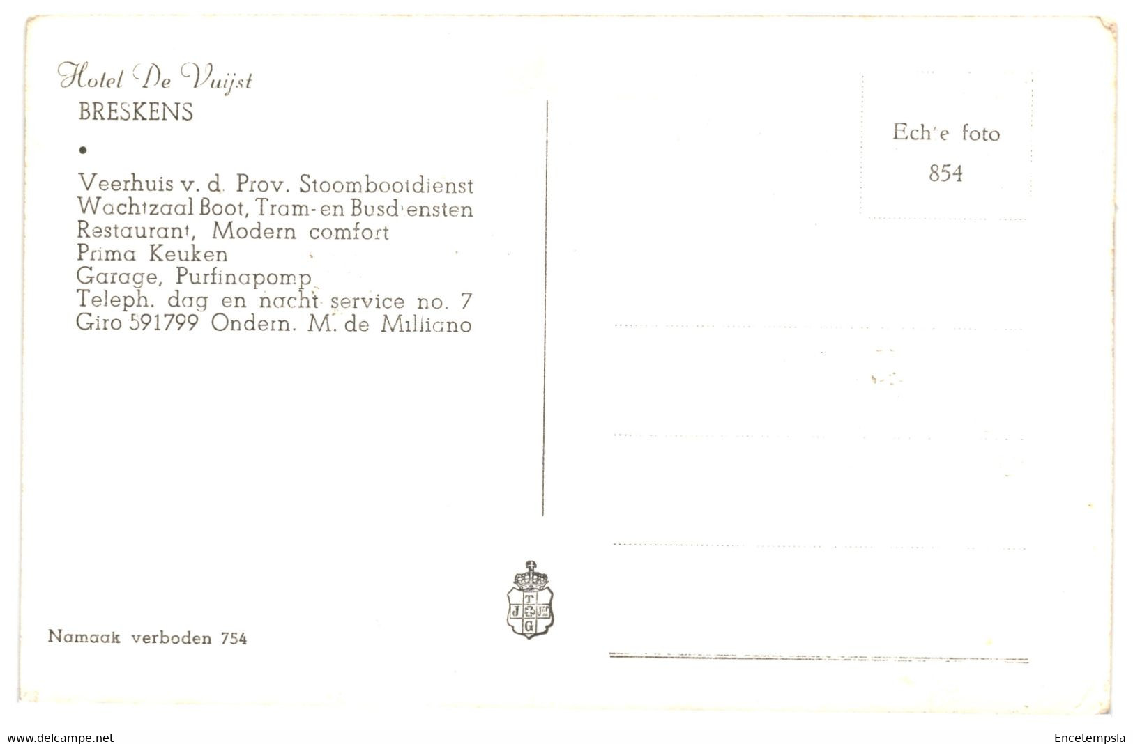 CPSM- Carte Postale Pays Bas-Breskens-  Hotel De Vuijst VM34080at - Breskens