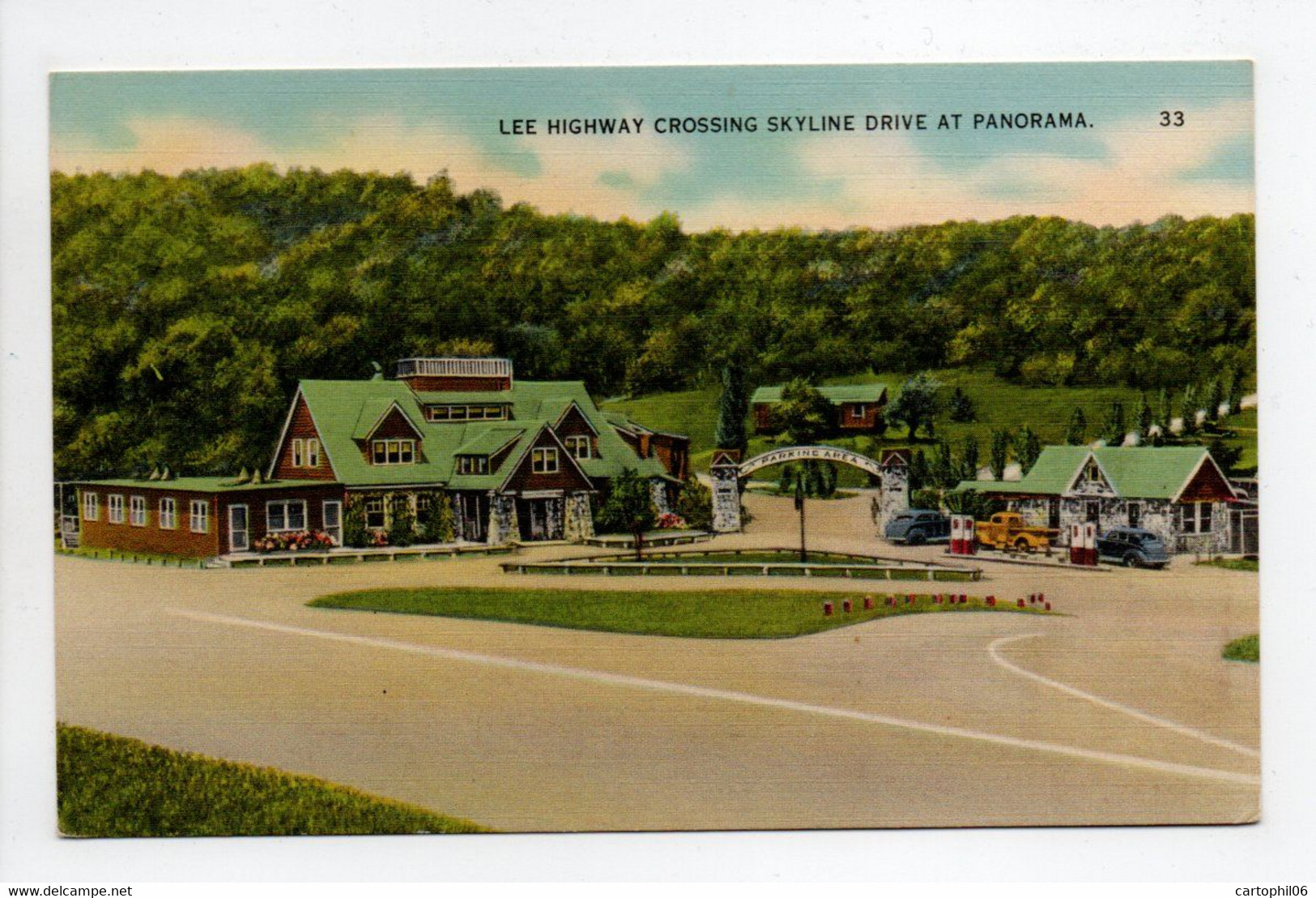 - CPA SHENANDOAH NATIONAL PARK (USA / Virginia) - LEE HIGHWAY CROSSING SKYLINE DRIVE AT PANORAMA - - Autres & Non Classés