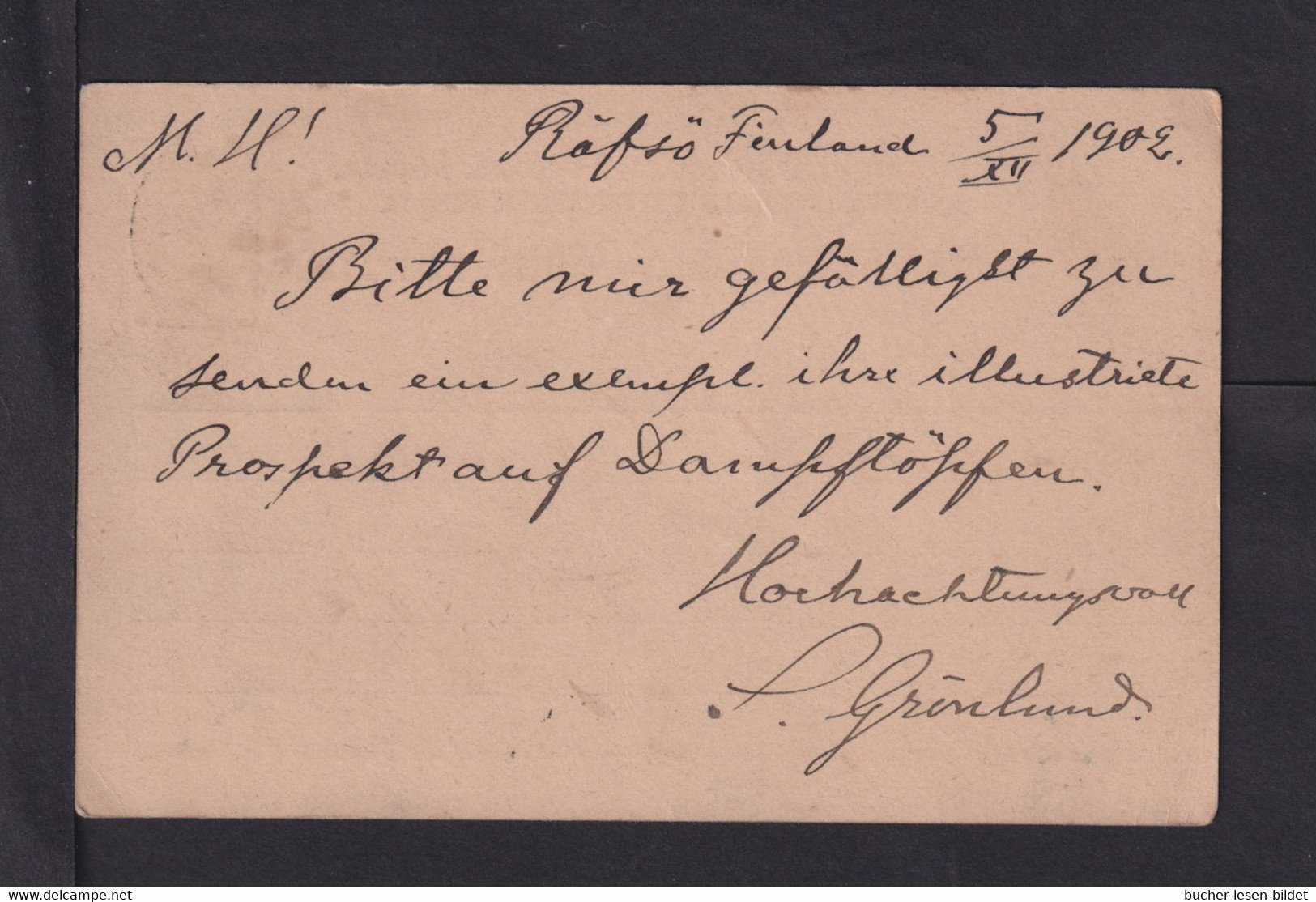 1902 - 4 K. Ganzsache Ab RAFSO REPOSAARI Nach Deutschland - Lettres & Documents