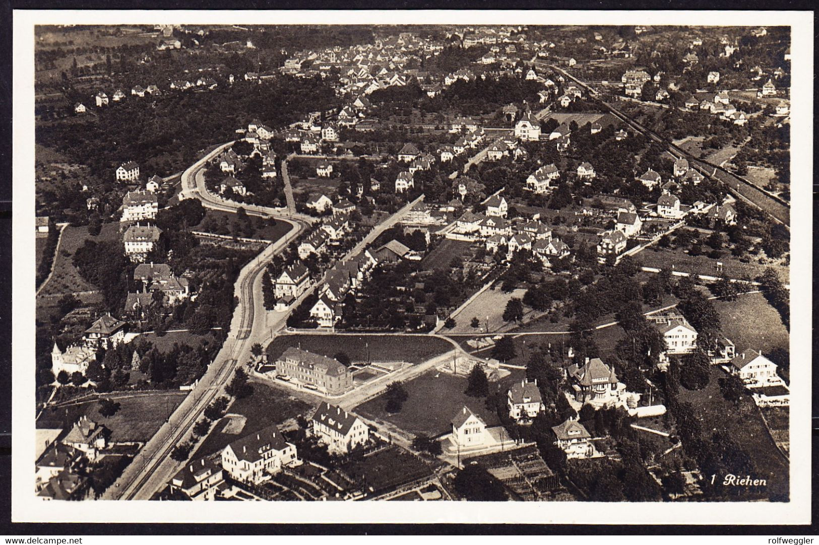 1937 Gelaufene AK, Flugansicht Von Riehen. - Riehen