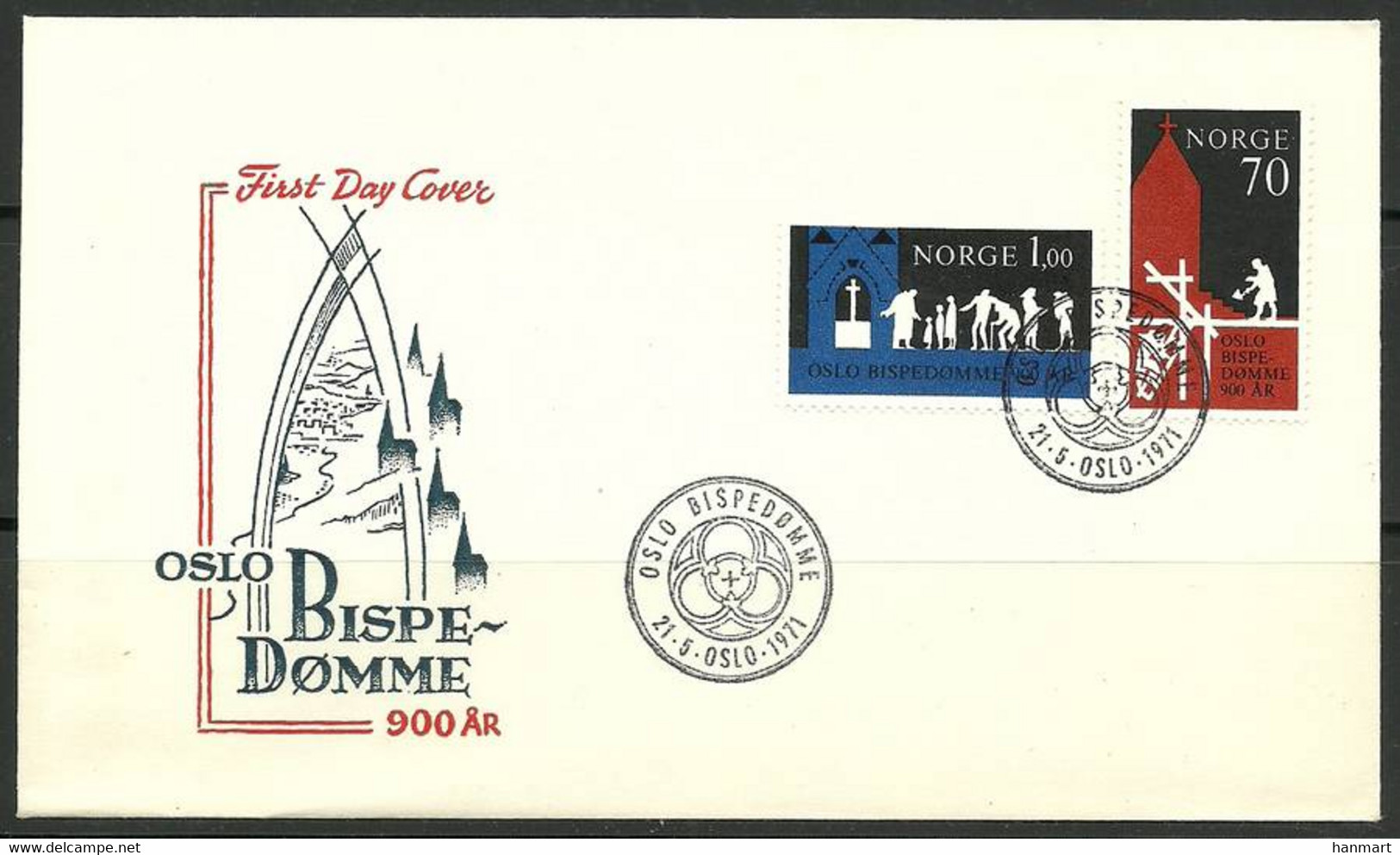 Norway 1971 Mi 627-628 FDC  (FDC ZE3 NRW627-628) - Kirchen U. Kathedralen