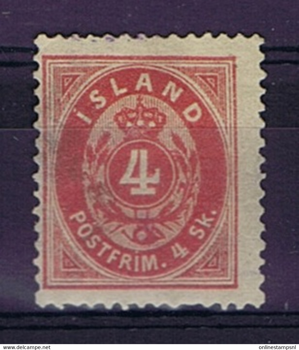 Iceland: 1873 Mi Nr 3A MH/*, Mit Falz, Avec Charnière  14*13,5 Perfo - Unused Stamps