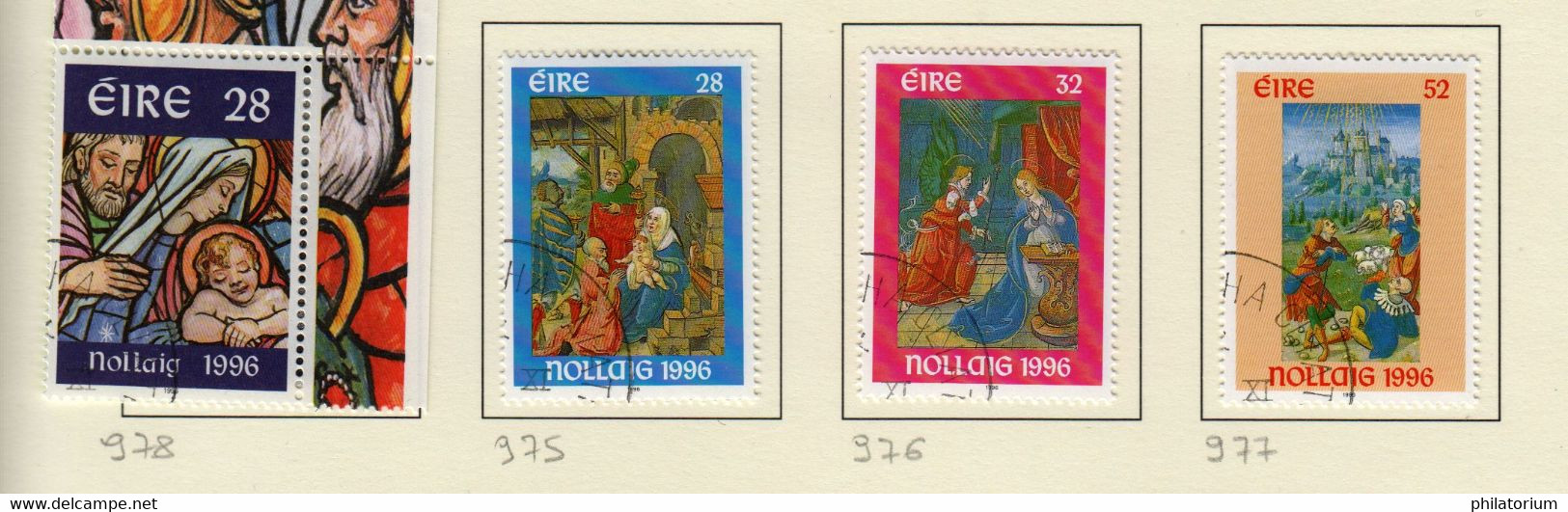 Irlande O N° Yv 975, 976, 977, 978; Mi 973, 974, 975, 976; SG 1027, 1028, 1029, 1030; Noël 1996. - Oblitérés