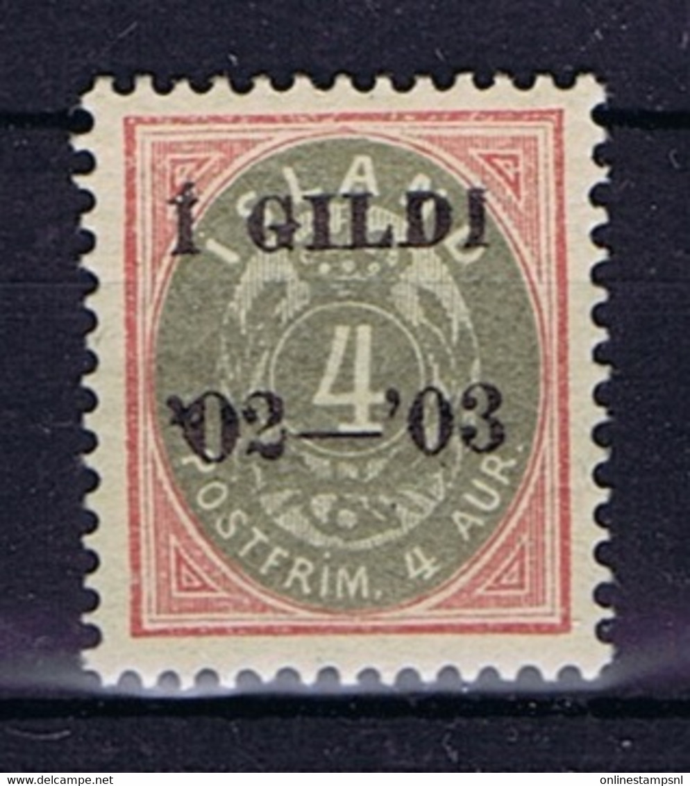 Iceland: 1902 Mi Nr 25 B  MH/*, Mit Falz, Avec Charnière - Ongebruikt