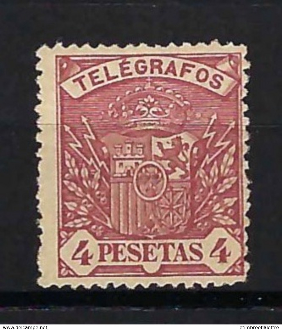 ⭐ Espagne - Télégraphe - YT N° 37 * - Neuf Avec Charnière - 1869 ⭐ - Télégraphe