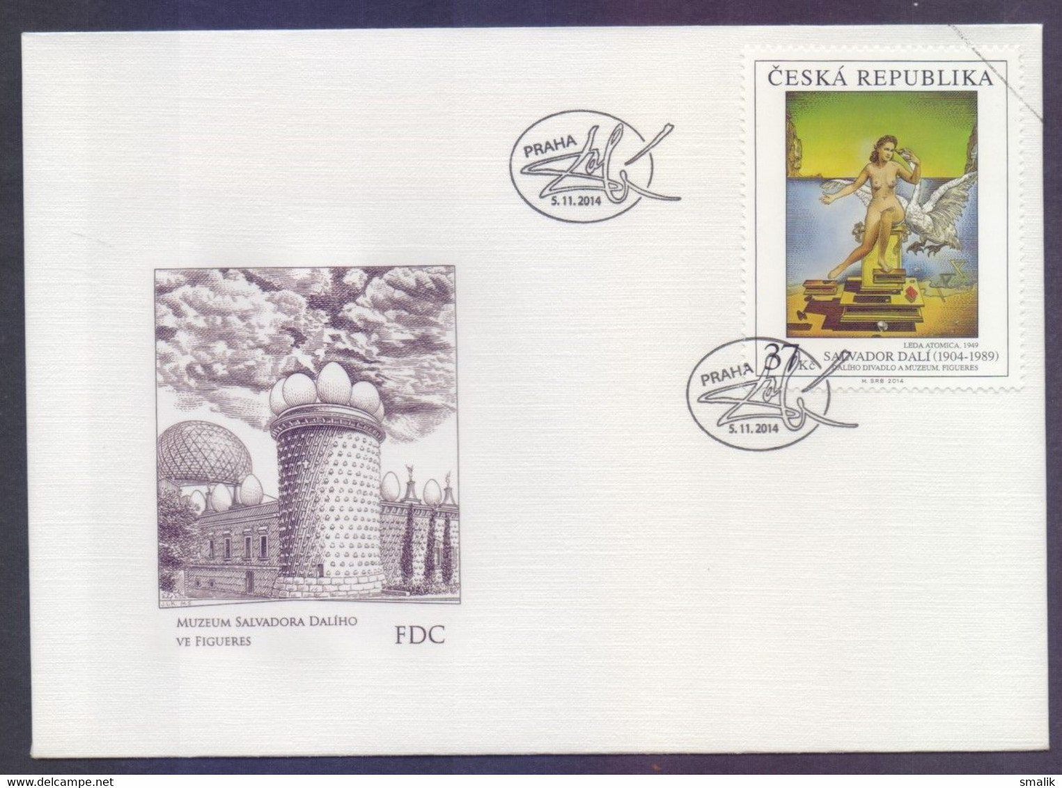 CZECH REPUBLIC 2014 FDC - Nude Paintings, Salvador Dali, First Day Cover - FDC