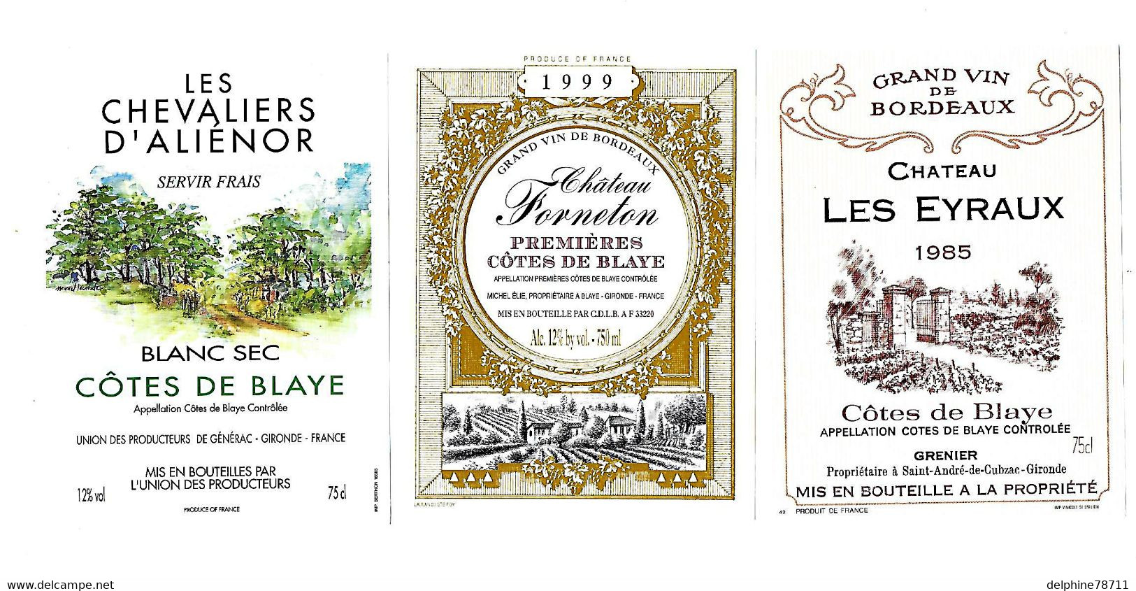 Lot De 12 étiquettes De   Premières  Côtes De Blaye   Neuves - Bordeaux