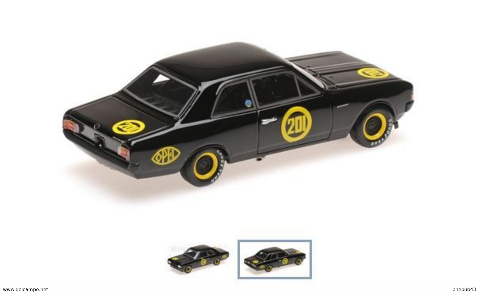 Opel Rekord 1900 - Schwaze Witwe – Magnus - 2. AVD Zolder 1968 #201 - Minichamps - Minichamps