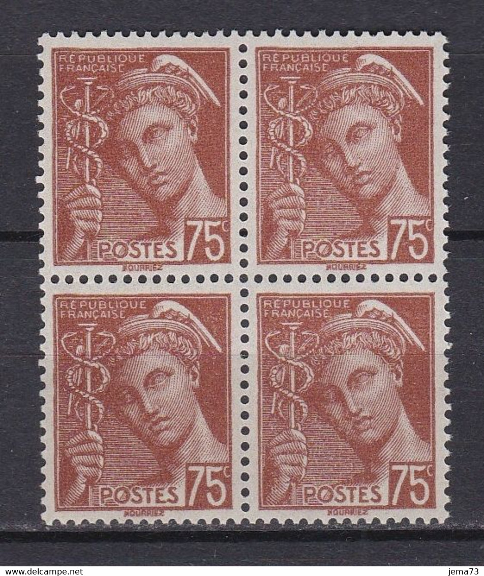 N° 416A Type Mercure: Bloc De 4 Timbres  Neuf Impeccable - 1938-42 Mercure