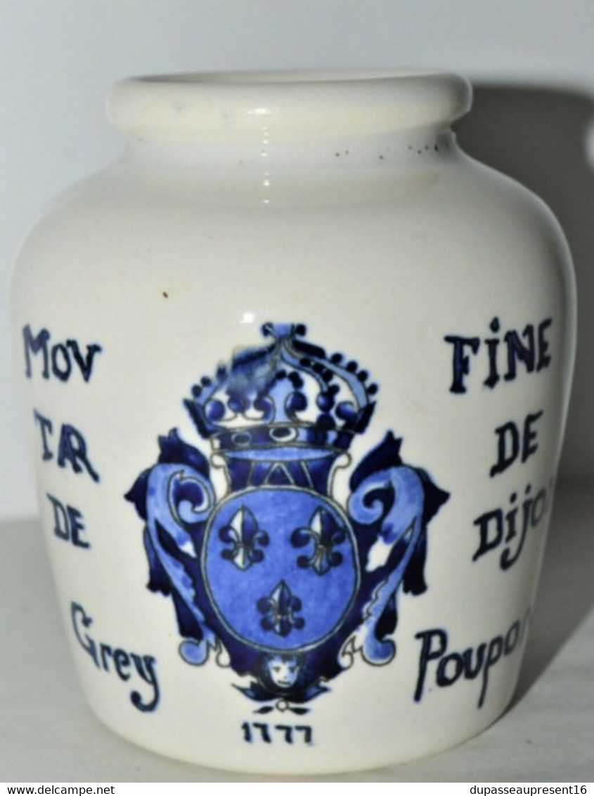 POT MOUTARDE FINE De DIJON Au VIN BLANC POUPON GREY DIGOIN SARREGUEMINES DECO TABLE VITRINE - Sarreguemines (FRA)