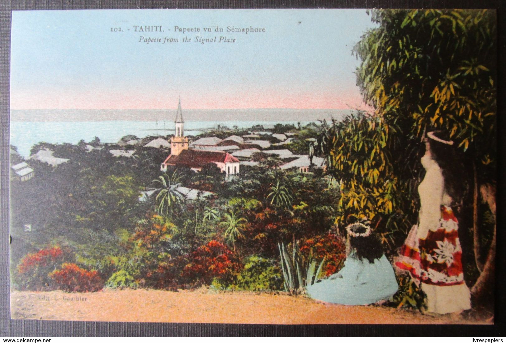 Tahiti Papeete Vu Du Semaphore Cpa - Polynésie Française